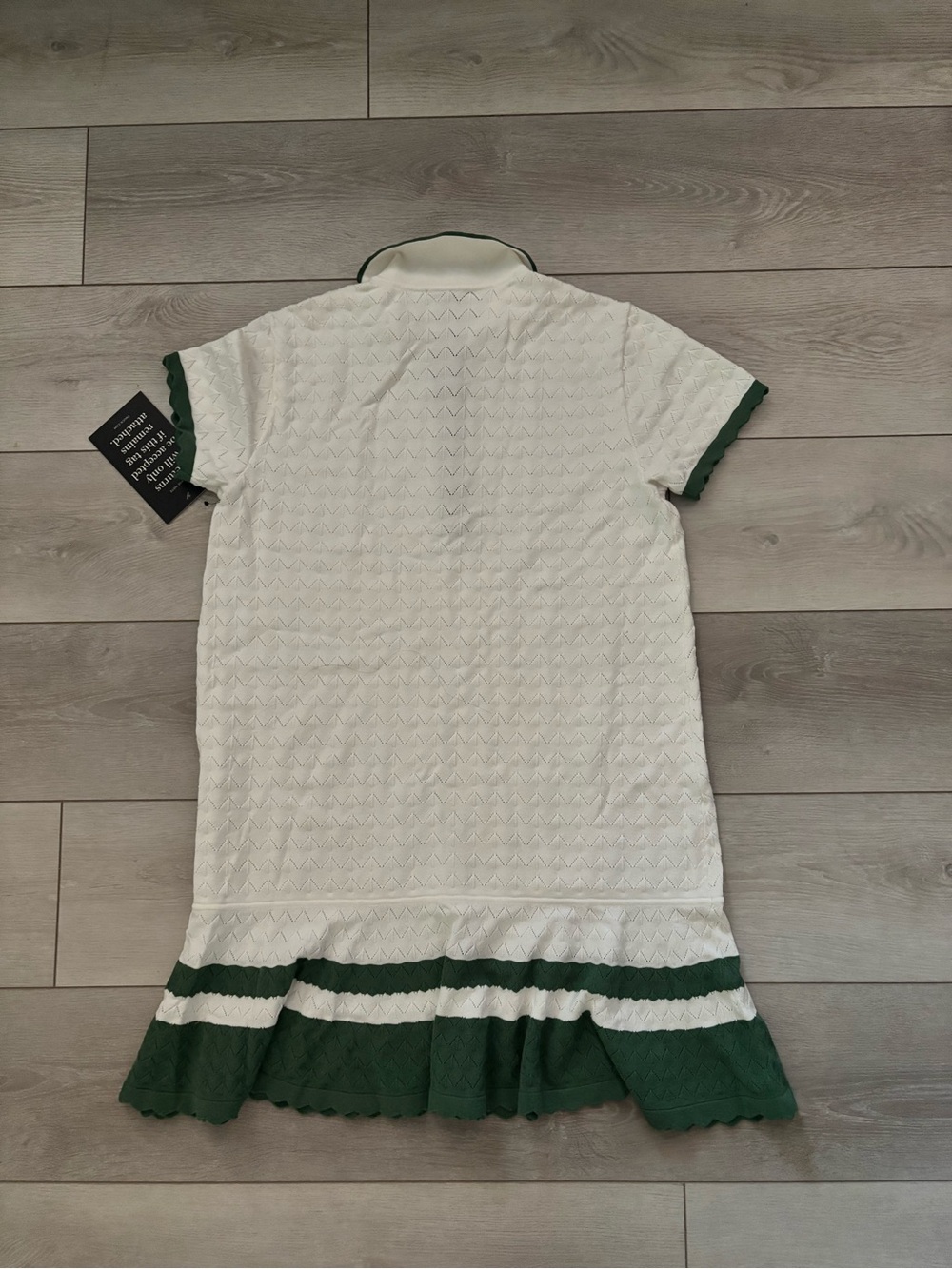 NWT TUCKERNUCK White Knit Polo Dress with Green Trim S - Picture 5 of 5